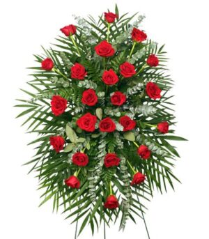 enviar corona funeraria rosas rojas